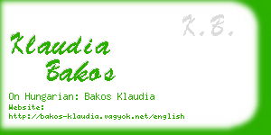 klaudia bakos business card
